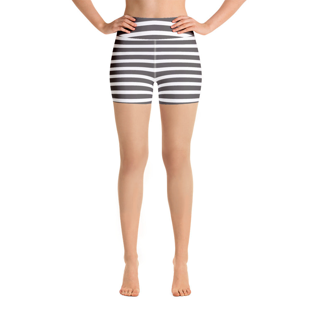 Monroe Grey Lilac Striped Shorts
