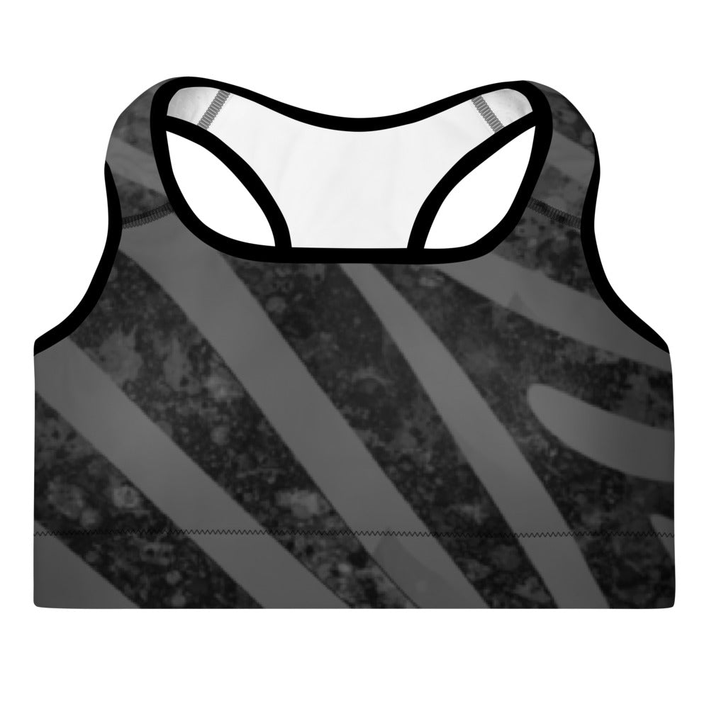 Sammie Grey Zebra Padded Sports Bra