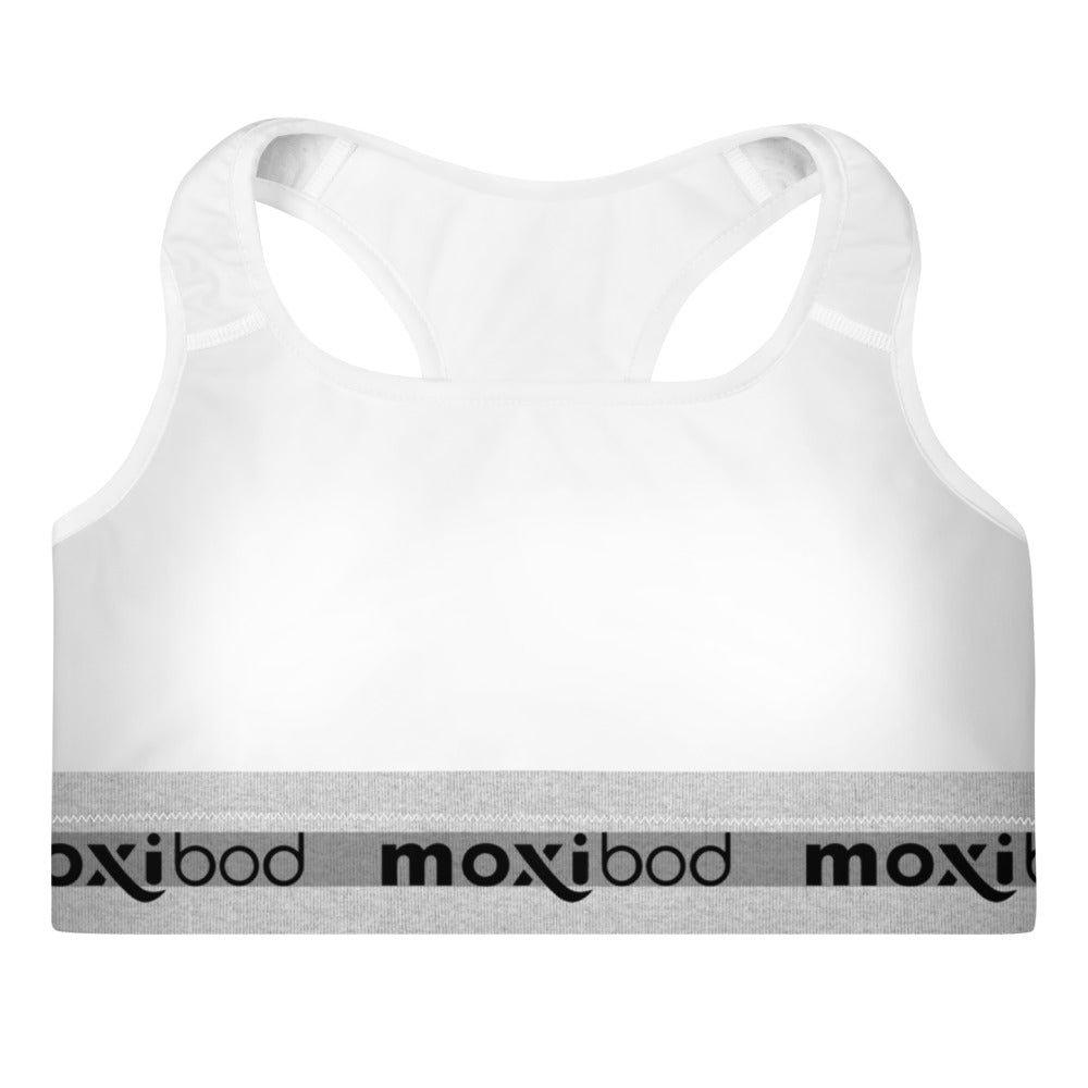 Brooklyn White Moxibod Padded Sports Bra