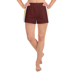 Maroon Athletic Striped Shorts
