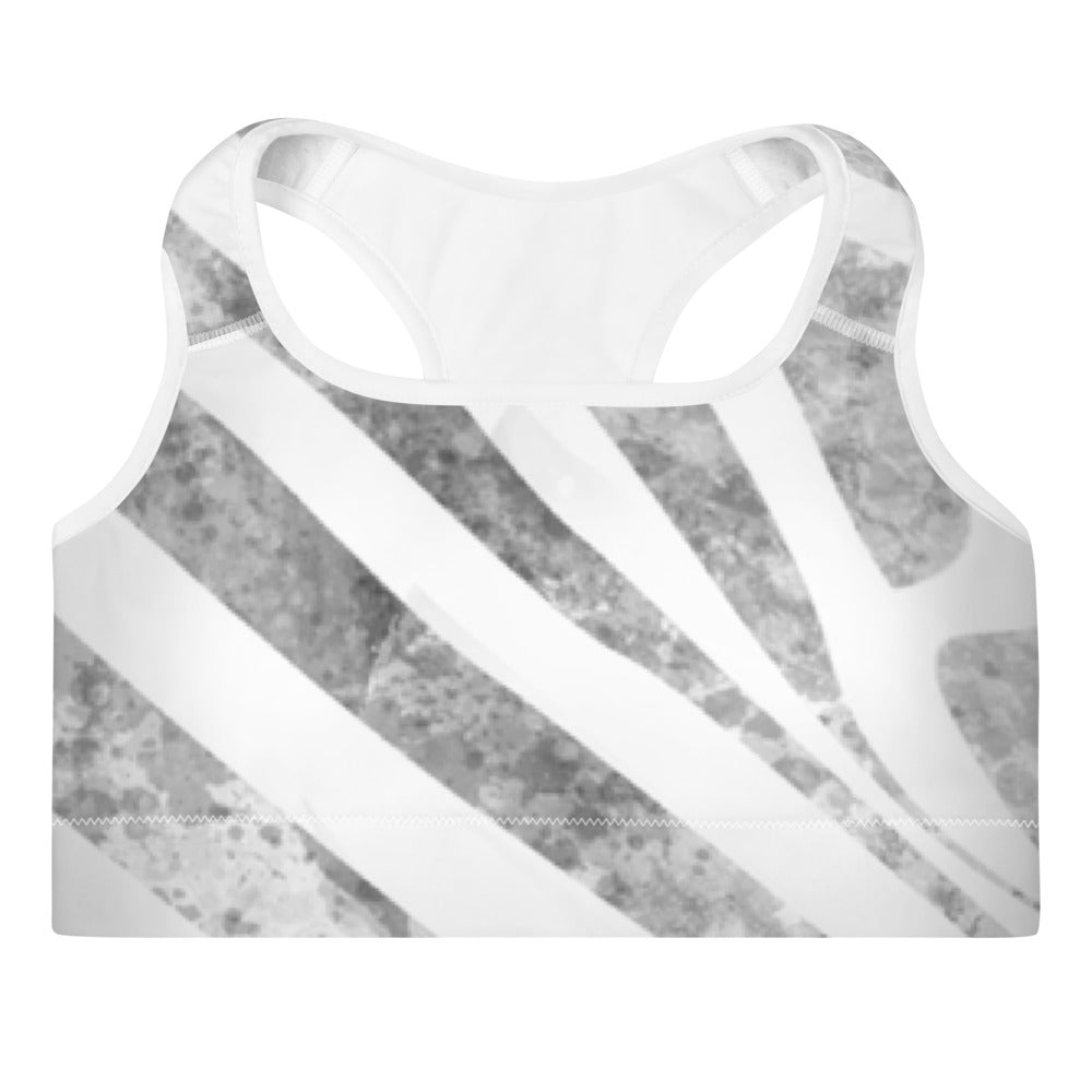 Sammie White Zebra Padded Sports Bra