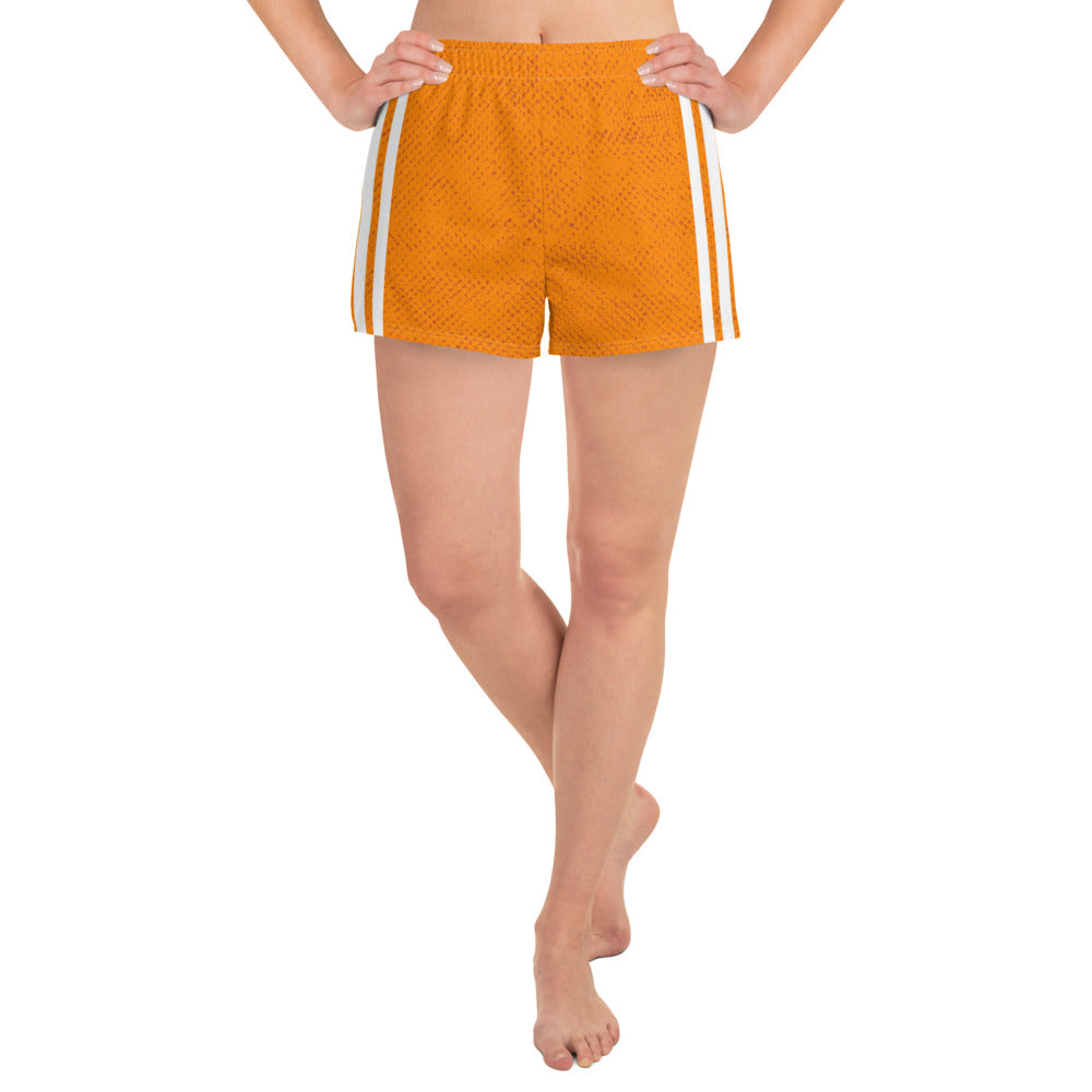 Orange Stripes Athletic Shorts