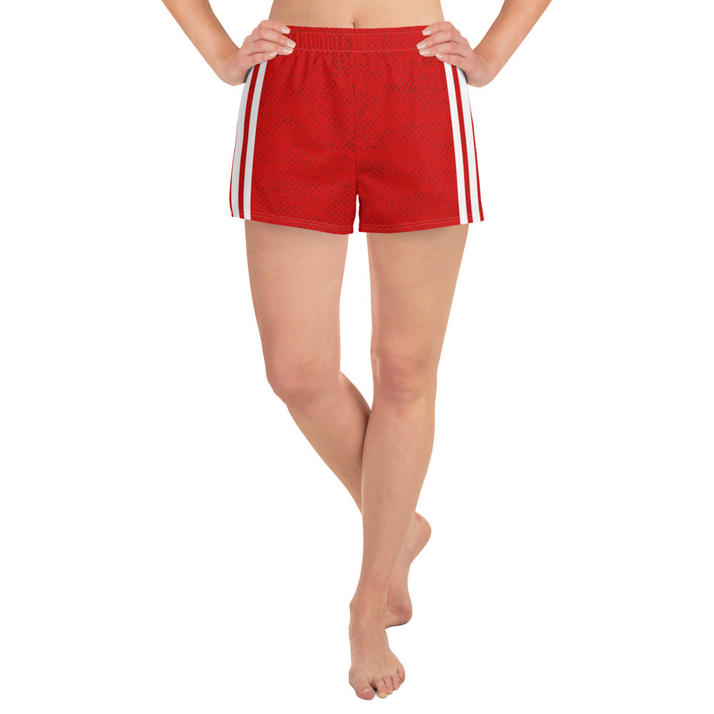 Red Stripes Athletic Shorts