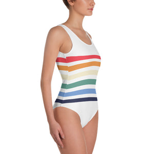 Rainbow Stripes One-Piece Swimsuit
