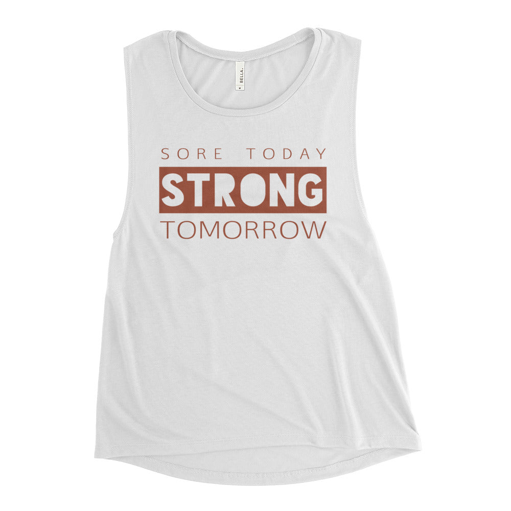 Maggie Strong White Muscle Tank