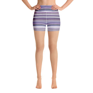 Megan Purple Striped Shorts