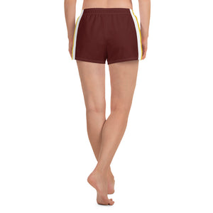 Maroon Athletic Striped Shorts